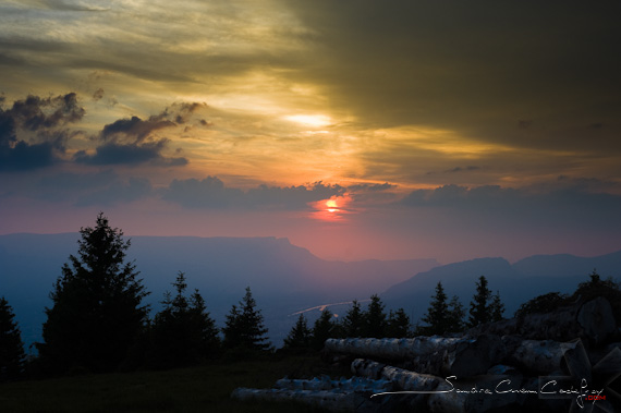 Coucher de soleil sur Grenoble depuis Chamrousse (Ref: 5010-07-0003) par Sandra Chenu Godefroy