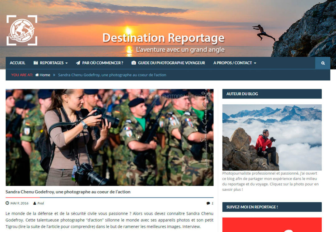 Une ITW de Sandra Chenu Godefroy sur le blog Destination Reportage