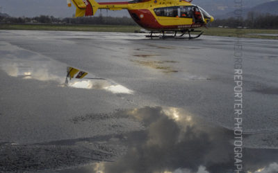 EC-145 Dragon 38 de la Sécurité Civile posé sur l’aérodrome du Versoud