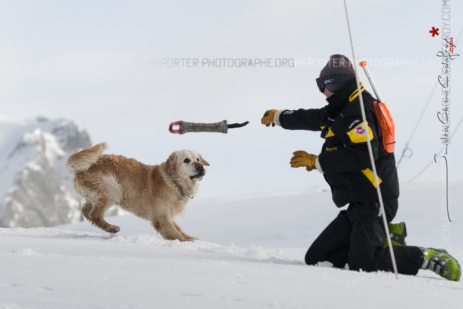 Pisteur secouriste et son chien de recherche en avalanches [Ref: 2310-02-1657]