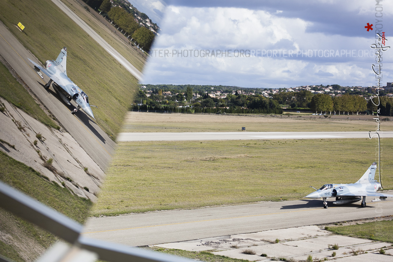 Mirage 2000 devant la tour de Salon de Provence [Ref:3512-15-0498]